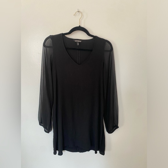 Express black dress with sheer sleeves size small excellent condition - Picture 1 of 5